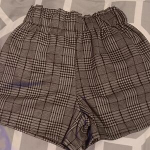 Plaid High-Waisted Shorts